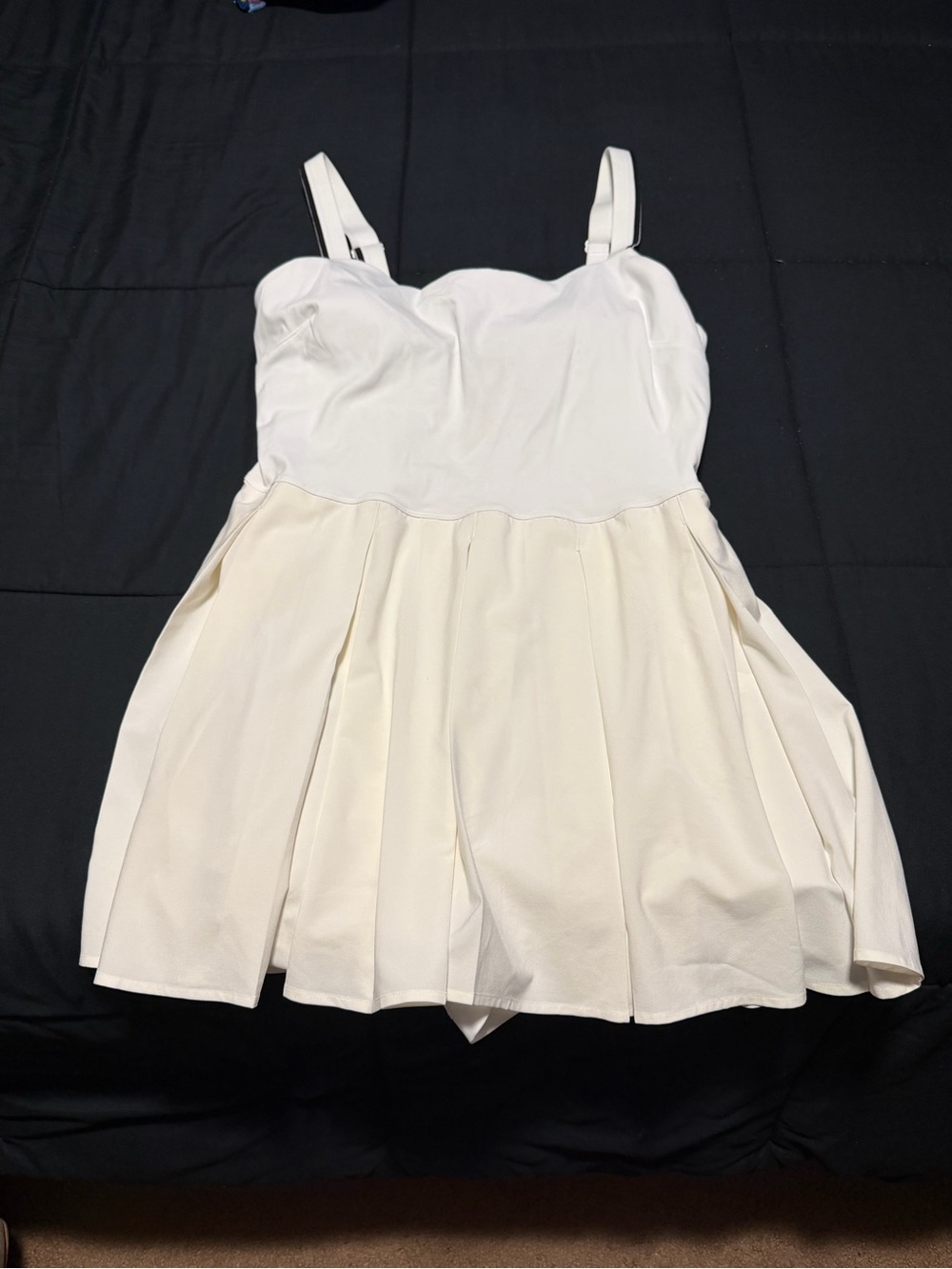 White Cream Pleated Skater Dress Lululemon